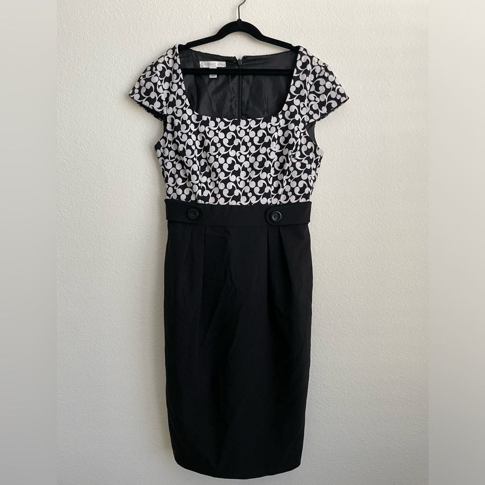 london times black and white dress
